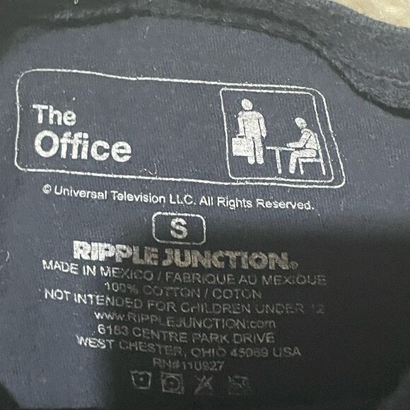 Men’s The Office Shirt S Dunder Mifflin - Navy Blue Ripple Junction - Picture 3 of 3
